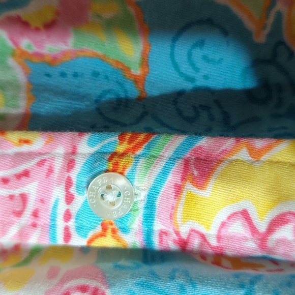 Chaps Paisley Print Multicolored Button Down Top Shirt Size Petite Ex-Large PXL - Picture 8 of 8